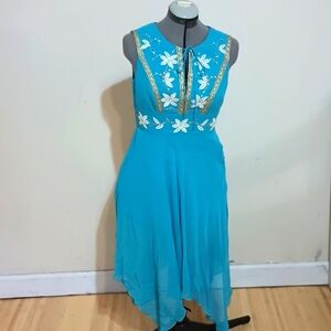 Vintage blue abs flower dress size 4